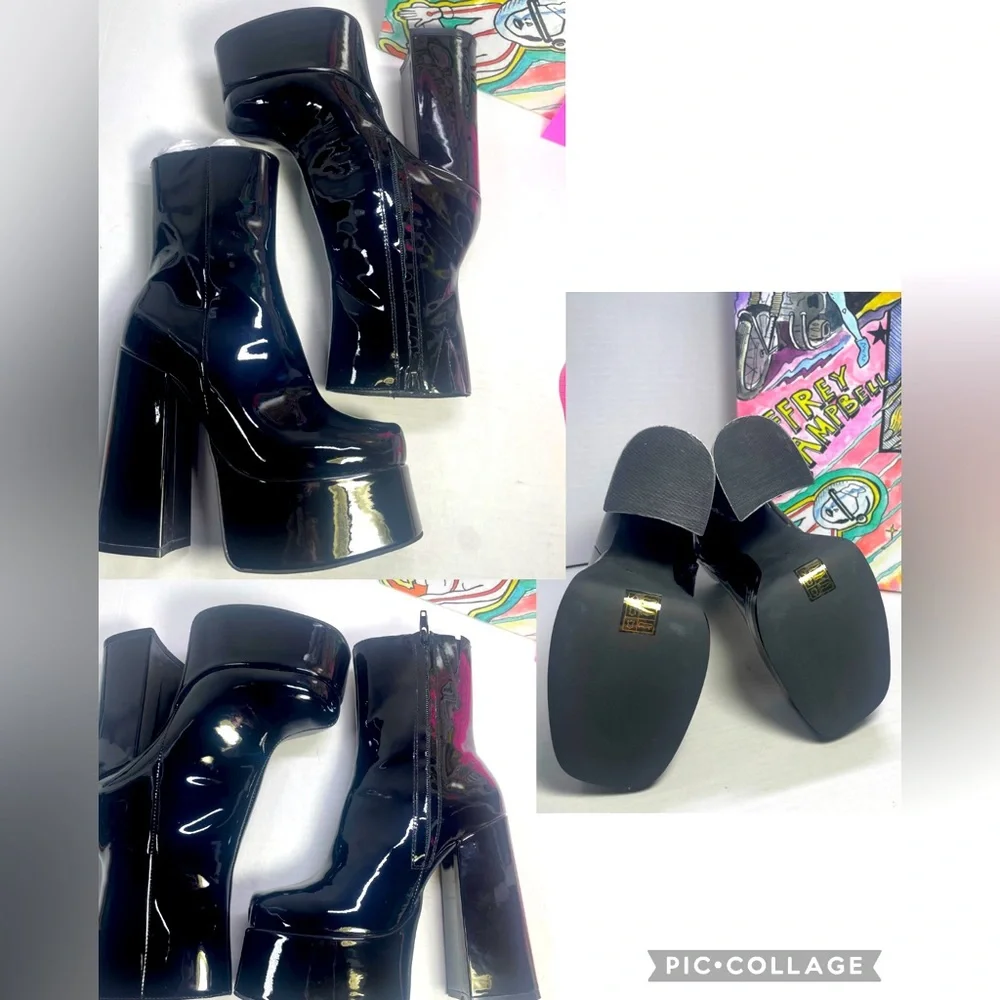 BNIB JEFFREY CAMPBELL WIDOW PATENT LEATHER PLATFORMS 6M